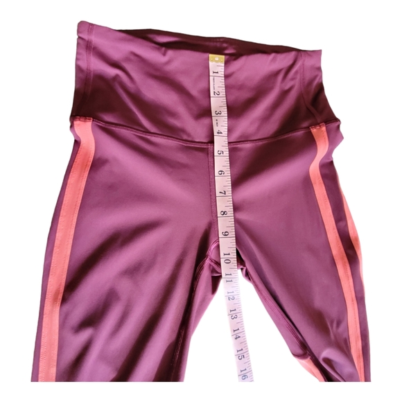 Lululemon Zip the Line Crop Deep Ruby Poppy Coral Breathable Mesh Leggings 6 - Picture 14 of 16